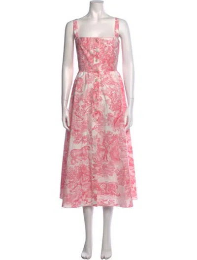 Pre-owned Dior Printed Midi Length Dress In Pink
