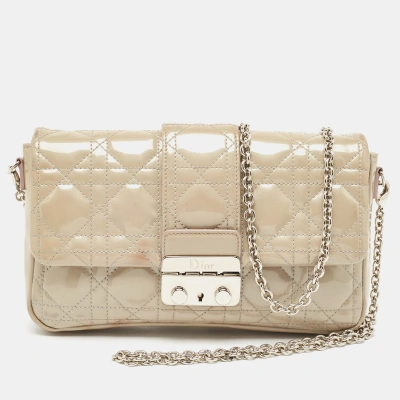 Pre-owned Dior Promenade Chain Pouch In Grey