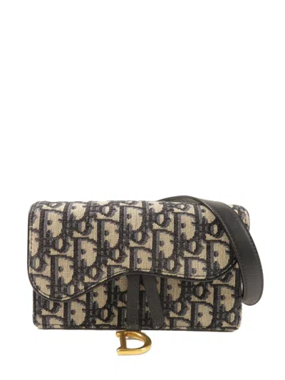 Dior Saddle Oblique Belt Bag In Neutral