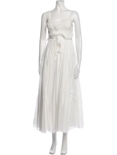 Pre-owned Dior Scoop Neck Midi Length Dress In White