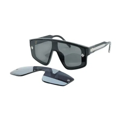 Dior Shiny Black Mini Sunglasses With Cd Diamond Motif Magnetic Interchangeable Lenses