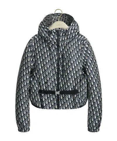 Dior Short Hooded Jacket In Blue
