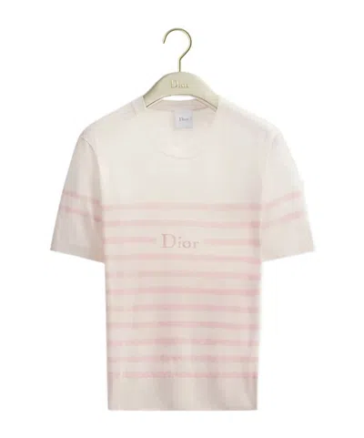 Dior Short-sleeved Sweater In Pink