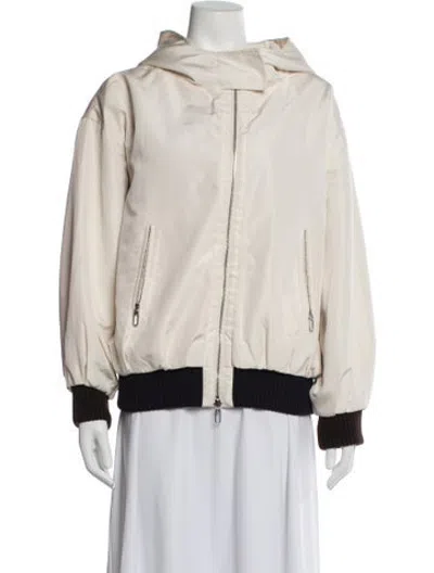 Pre-owned Dior Silk Bomber Jacket In Neutrals