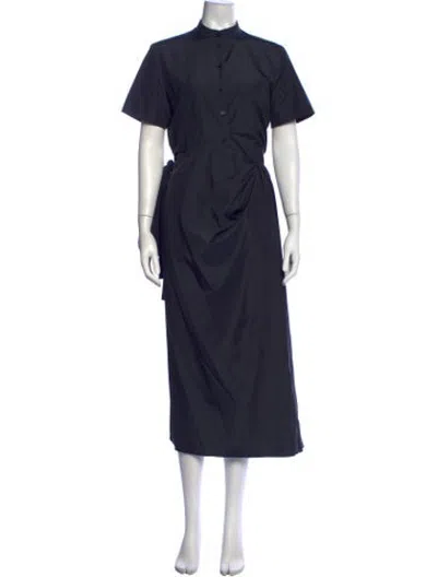 Pre-owned Dior Silk Midi Length Dress In Blue