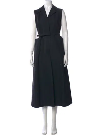 Pre-owned Dior Silk Midi Length Dress In Blue