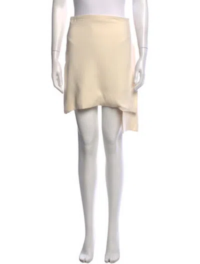 Pre-owned Dior Silk Mini Skirt In Neutrals