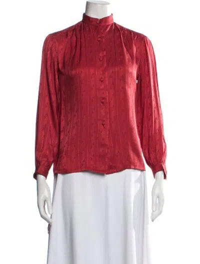 Pre-owned Dior Silk Patterned Blouse In Red