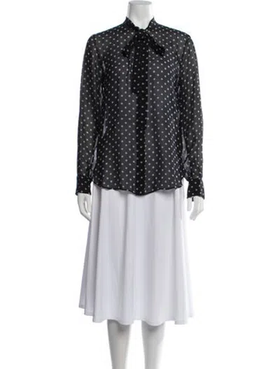 Pre-owned Dior Silk Printed Blouse In Black