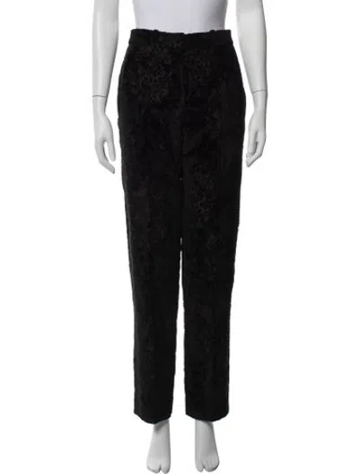 Pre-owned Dior Silk Straight Leg Pants In Black
