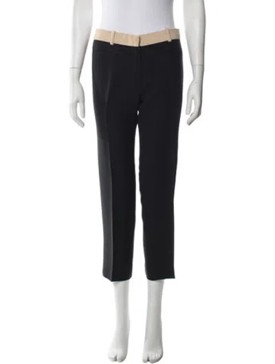 Pre-owned Dior Silk Straight Leg Pants In Blue