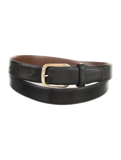 Pre-owned Dior Skinny Leather Waist Belt In Black