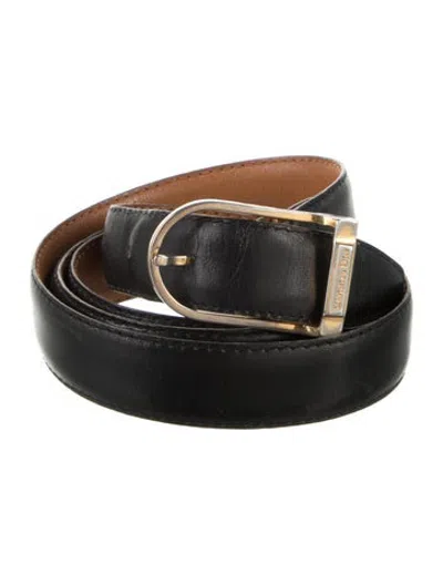 Pre-owned Dior Skinny Leather Waist Belt In Black