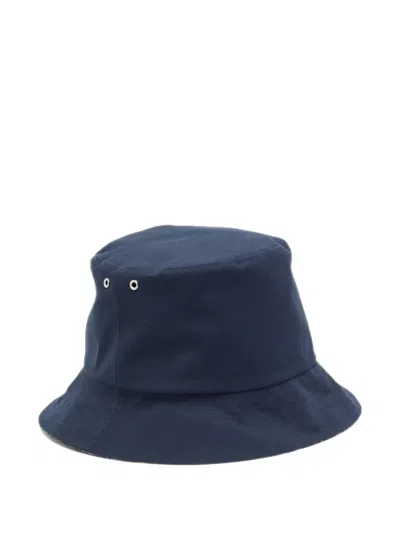 Pre-owned Dior Small Teddy-d Reversible Bucket Hat In Blue