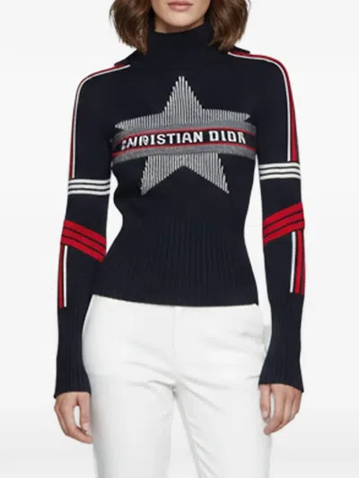 Pre-owned Dior Star-motif Sweater In Blue