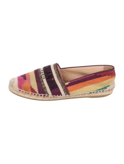 Pre-owned Dior Striped Espadrilles In Purple