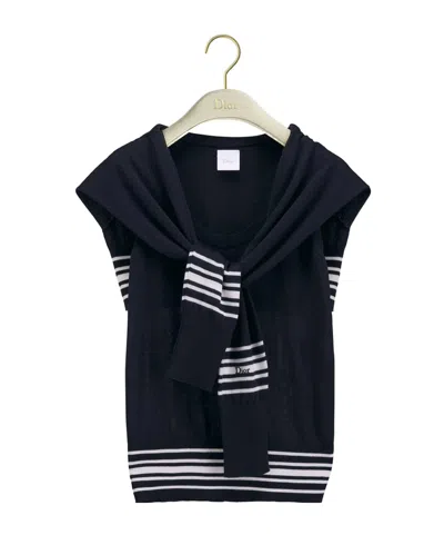 Dior Striped Sweater In Black