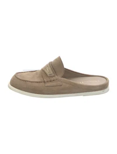 Pre-owned Dior Suede Loafers In Neutrals