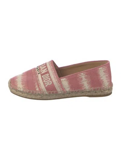 Pre-owned Dior Tie-dye Print Whipstitch Trim Espadrilles In Neutrals/pink/white