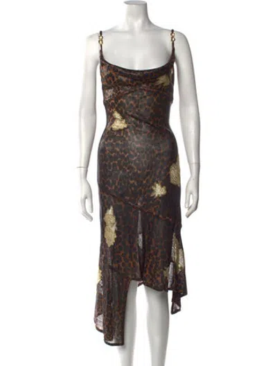 Pre-owned Dior Vintage 2000 Midi Length Dress In Brown