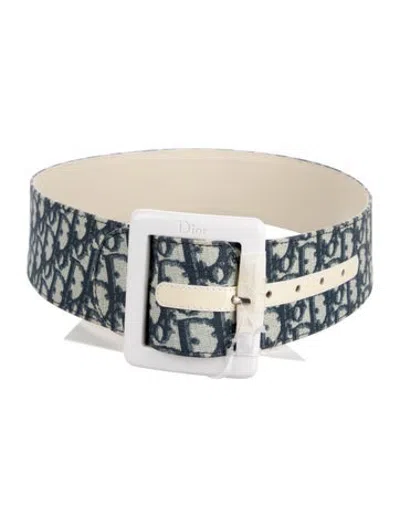 Pre-owned Dior Vintage 2001 Waist Belt W/ Tags In Blue/white