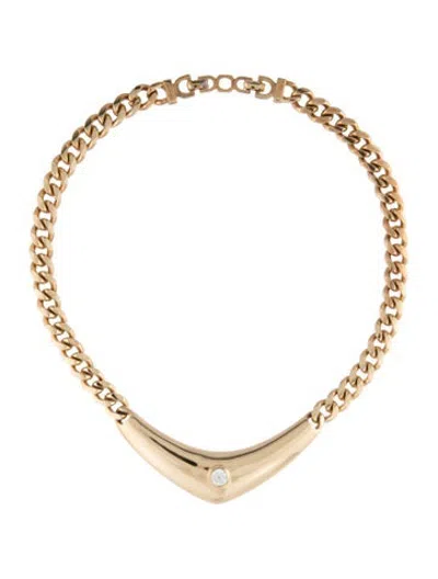 Pre-owned Dior Vintage Crystal Choker Necklace, 16.5" In Multicolor