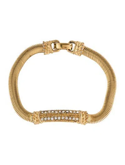 Pre-owned Dior Vintage Crystal Link Bracelet, 8" In Multicolor