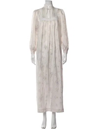 Pre-owned Dior Vintage Floral Print Nightgown In Neutrals