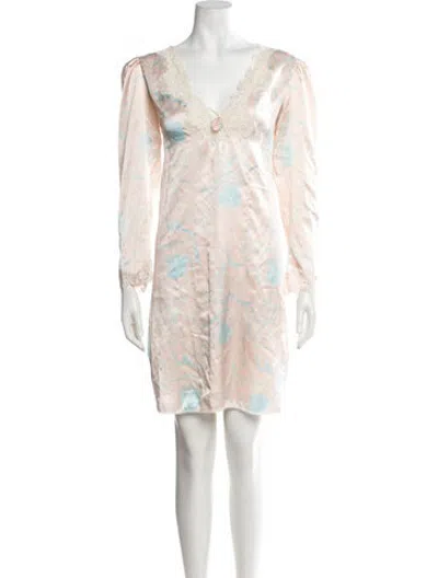 Pre-owned Dior Vintage Floral Print Nightgown In Pink