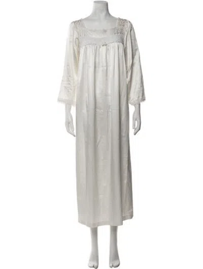 Pre-owned Dior Vintage Lace Trim Embellishment Nightgown In White