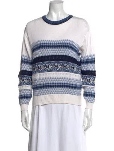 Pre-owned Dior Vintage Patterned Sweater In Blue/white