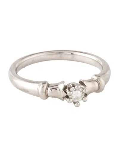 Pre-owned Dior Vintage Platinum Diamond Engagement Ring In Multicolor