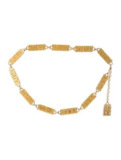 Pre-owned Dior Vintage Skinny Chain-link Belt In Gold