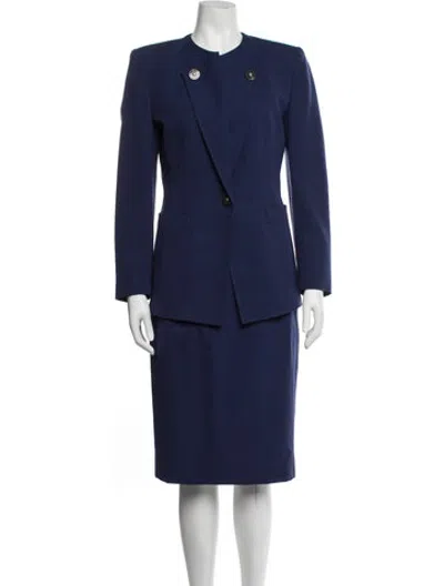 Pre-owned Dior Vintage Wool Skirt Suit In Purple