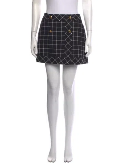 Pre-owned Dior Virgin Wool Mini Skirt In Black