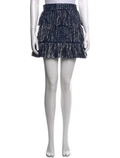 Pre-owned Dior Virgin Wool Mini Skirt In Blue
