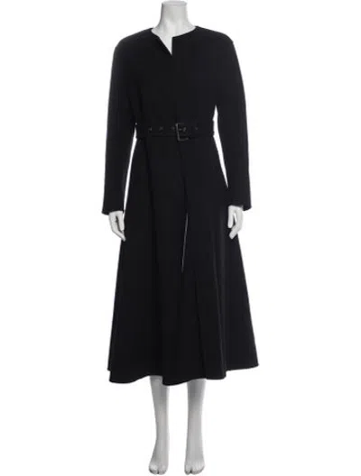 Pre-owned Dior Virgin Wool Trench Coat In Black