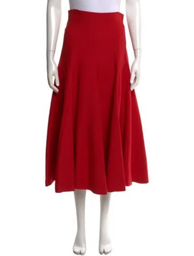 Pre-owned Dior Wool Midi Length Skirt W/ Tags In Red