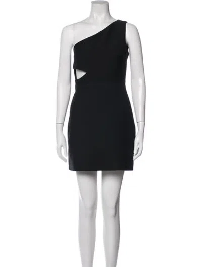 Pre-owned Dior Wool Mini Dress In Black
