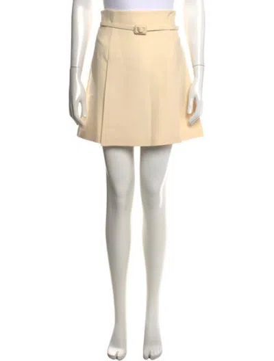 Pre-owned Dior Wool Mini Skirt In Neutrals