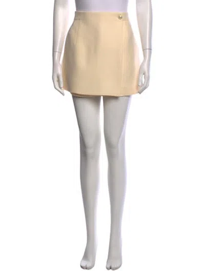 Pre-owned Dior Wool Mini Skirt In Neutrals