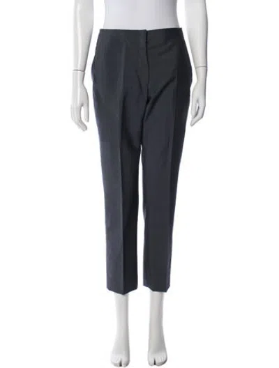 Pre-owned Dior Wool Straight Leg Pants In Blue