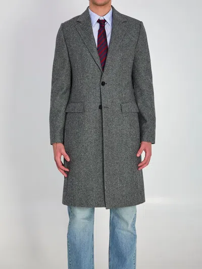 Dior Woven Coat In Gray