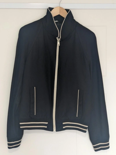 Pre-owned Dior X Hedi Slimane Dior Homme Aw05 Varsity Baseball Jacket In Black