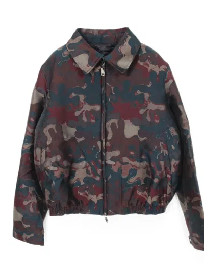 Pre-owned Dior X Peter Doig Floral-print Bomber Jacket In Red