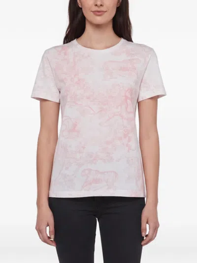 Pre-owned Dior Iviera-print T-shirt In White