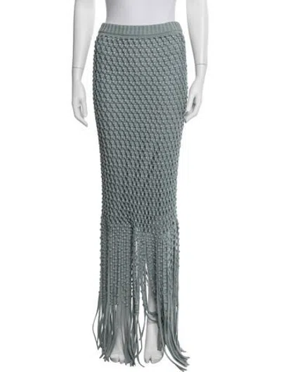 Pre-owned Diotima Patterned Long Skirt In Blue/green