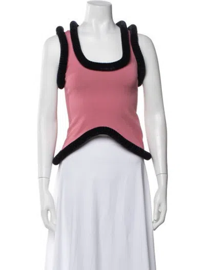 Pre-owned Diotima Scoop Neck Sleeveless Top In White