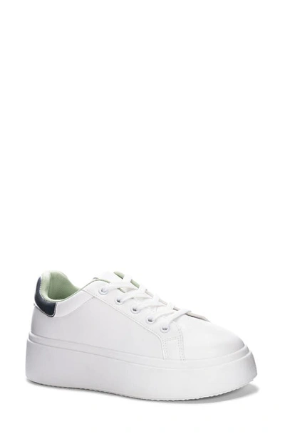 Dirty Laundry Record Platform Trainer In White