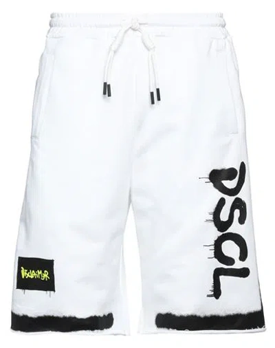 Disclaimer Man Shorts & Bermuda Shorts White Size L Cotton
